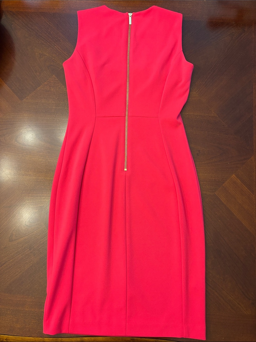 Calvin Klein Hot Pink Sleeveless Sheath Midi Dress - Picture 4 of 7